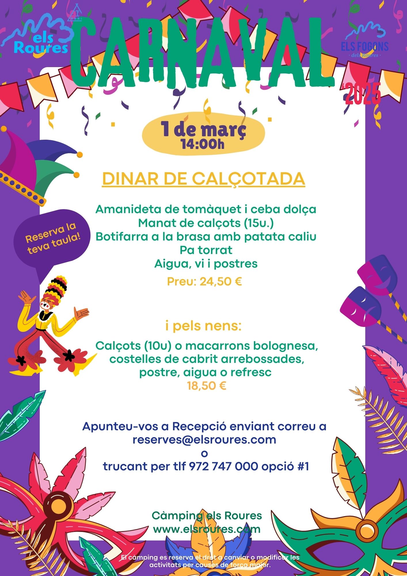 programa dinar de calÇotada a els roures